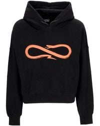 Propaganda - Sweat A Capuche Court Leger Avec Logo Pour Femme Noir - Lyst
