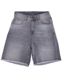 Vision Of Super - Jean Court Pour Homme, Revetement Noir, Short En Jean Gris - Lyst