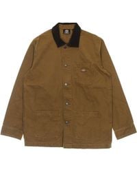 Dickies - Veste De Travail Pour Hommes, Manteau De Corvee D'Ete En Toile De Canard, Canard Marron Delave A La Pierre - Lyst