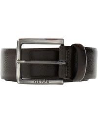 Guess - Riem Niet Verstelbaar &Amp; Niet Omkeerbaar H35 Bruin Leer Met Gesp - Lyst
