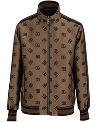 Dolce & Gabbana - Zip-Up Jacket With All-Over Logo - Lyst