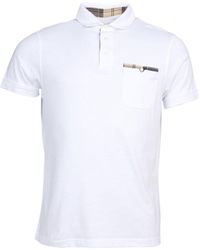 Barbour - Polo Bianca Corpatch Mml1071 - Lyst