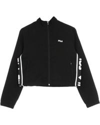Fila - Taini Taped Crepe Jacket Veste De Survetement Pour Femme Noir - Lyst