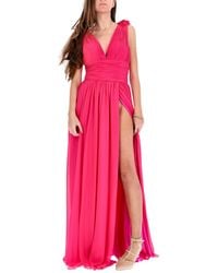 Sophie Haute Couture - Fuchsia Long Dress With Slit - Lyst