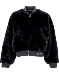 Nike - Fur W Sportswear Reversible Faux Fur Bomber/Coconut Milk - Lyst
