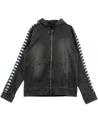 Kappa - Bredei Band Zip Hoodie Donkergrijs/Zwart - Lyst
