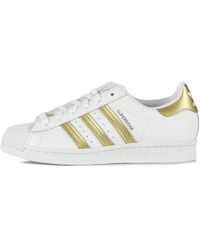 adidas - W Superstar Low Shoe Cloud/ Metallic/Cloud - Lyst