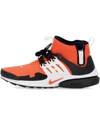 Nike - Air Presto Mid Utility Hoge Herenschoen Oranje/Oranje/Zwart/Wit - Lyst