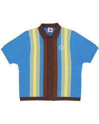 ICECREAM - Manche Courte Homme Jacquard Tricot/Polo Cardigan Bleu - Lyst