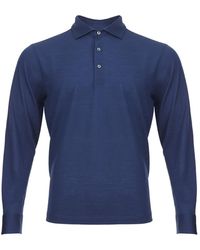 Gran Sasso - Wool Long Sleeve Polo Shirt - Lyst