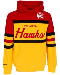 Mitchell &amp; Ness - Herenhoodie Nba Head Coach-Hoodie Atlhaw Originele Teamkleuren - Lyst