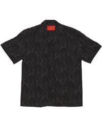 Vision Of Super - Shirt Met Korte Mouwen Flames Aop Shirt Zwart - Lyst