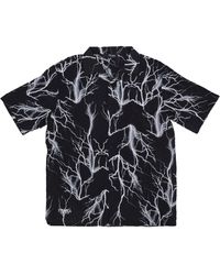 Phobia - Overhemd Met Korte Mouwen Lightning Shirt Zwart/Grijs - Lyst
