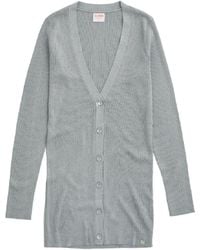 Sun 68 - Log Cardigan Knit Lurex 06 Clear K31213 - Lyst