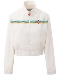 CASABLANCA - Chaqueta Blanca Con Parche De Logo - Lyst