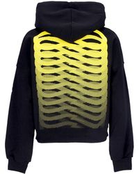 Propaganda - Cropped Hoodie Ribs Crop Hoodie Zwart/Geel - Lyst