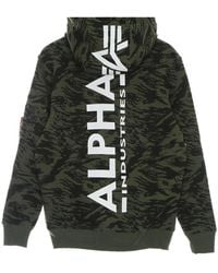 Alpha Industries - Herenhoodie Met Capuchon En Print Op De Rug Camo - Lyst