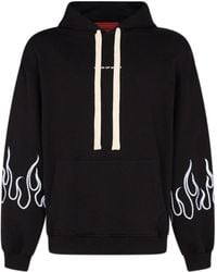Vision Of Super - Lightweight Hooded Sweatshirt Embroidered Flames Hoodie - Lyst