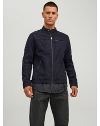 Jack & Jones - Jackets And Jackets 12147218 Rocky Fake Suede Jet Suede - Lyst