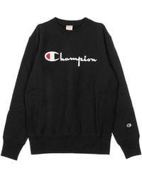 Champion - Sweat-Shirt A Col Rond Avec Grand Logo Reverse Weave Pour Hommes - Lyst