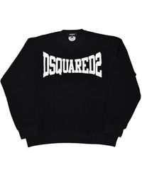 DSquared² - 2 Sweat-Shirt Noir En Coton Avec Logo Mod. S71Gu0379 S25427 900 - Lyst