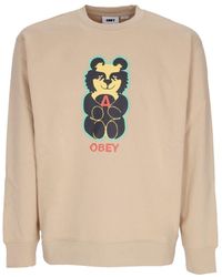 Obey - Bear Icon Premium Crew Fleece Herren-Sweatshirt Mit Rundhalsausschnitt - Lyst