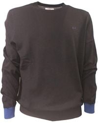 Sun 68 - Zwarte Elleboog Contrast K43110 Trui - Lyst