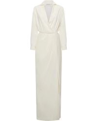 SIMONA CORSELLINI - Robe Longue Avec Col Croise Femme Avec Pique - Lyst