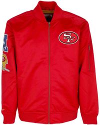Mitchell &amp; Ness - Bomberjack Voor Nfl Lichtgewicht Satijnen Bommenwerper Saf49E Originele Teamkleuren - Lyst