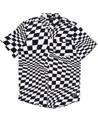 Wesc - Oden Wy Warp Aop Shirt Chemise A Manches Courtes Pour Hommes Noir - Lyst