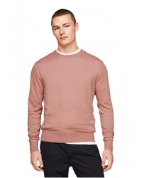 Tommy Hilfiger - Ronde Hals Katoen En Lyocell Met Flag Ricamata Poeder Mw0Mw33524 Tqy Rosa - Lyst