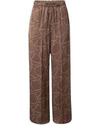 Calvin Klein - Viscose Twill Broek Met Wijde Pijpen - Lyst