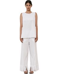 MEIMEIJ - Trousers With Fringes - Lyst