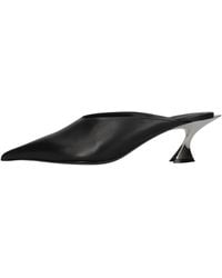 Mugler - Leather Kitten Mules - Lyst