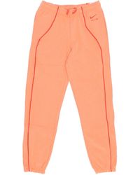 Nike - Pantalones De Chandal De Forro Polar Para Mujer Ropa Deportiva Air Fleece Joggers De Talle Medio Naranja Trance/Mantra Naranja - Lyst