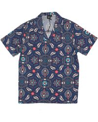 DOLLY NOIRE - Frondes Tapestry Bowling Shirt Chemise A Manches Courtes Pour Hommes Bleu - Lyst