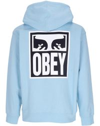 Obey - Eyes Icon 2 Premium French Terry Hooded Herren Leichtes Kapuzen-Sweatshirt Po Himmelblau - Lyst