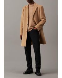 Calvin Klein - Abrigo De Mezcla De Lana Fina De - Lyst