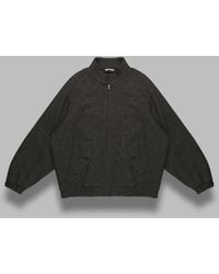 AURALEE - Alpaca Wool Silk Tweed Zip Blouson - Lyst