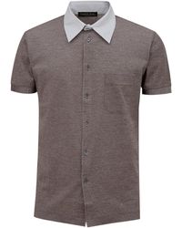 Corneliani - Polo Grau Mit Knopfen Und Tasche - Lyst