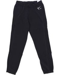 Nike - Pantalones De Chandal De Forro Polar Para Mujer Ropa Deportiva Air Fleece Joggers De Talle Medio Negro/Negro/Blanco - Lyst