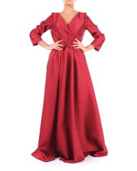 Alberta Ferretti Vestido largo burdeos de - Rojo