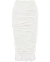 Tom Ford - Witte Drappeggiata Rok Met Detail - Lyst