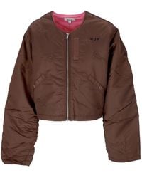 Huf - Kort Bruin Paisley Satijnen Bomberjack Voor - Lyst