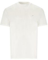 Emporio Armani - T-shirt travel essential crème - Lyst