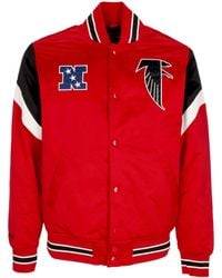 Mitchell &amp; Ness - Herenbomberjack Nfl Zwaargewicht Satijnen Jack Atlfal Originele Teamkleuren - Lyst