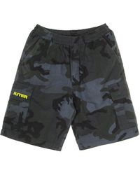 Iuter - Korte Joggingbroek Cargo Camouflage Zwart - Lyst