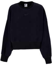 Nike - Damen-Sweatshirt Mit Rundhalsausschnitt, Sportswear Plush Mod Crop Crewneck, Schwarz/Dunkelrauchgrau - Lyst