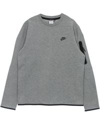 Nike - Lightweight Crewneck Sweatshirt Sportswear Tech Fleece Dk Heather - Lyst
