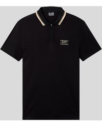 EA7 - Polo Premium Label Mann Schwarz - Lyst